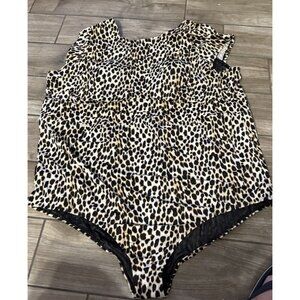 Torrid Swimsuit Size 6 Leopard Print Brown Black ONE PIECE NEW